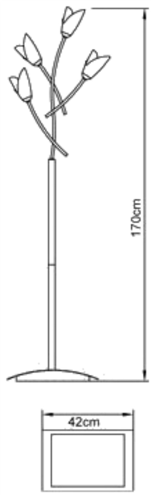 Mantra Pietra Floor Lamp 4 Light G9, Antique Brass, NOT LED/CFL Compatible