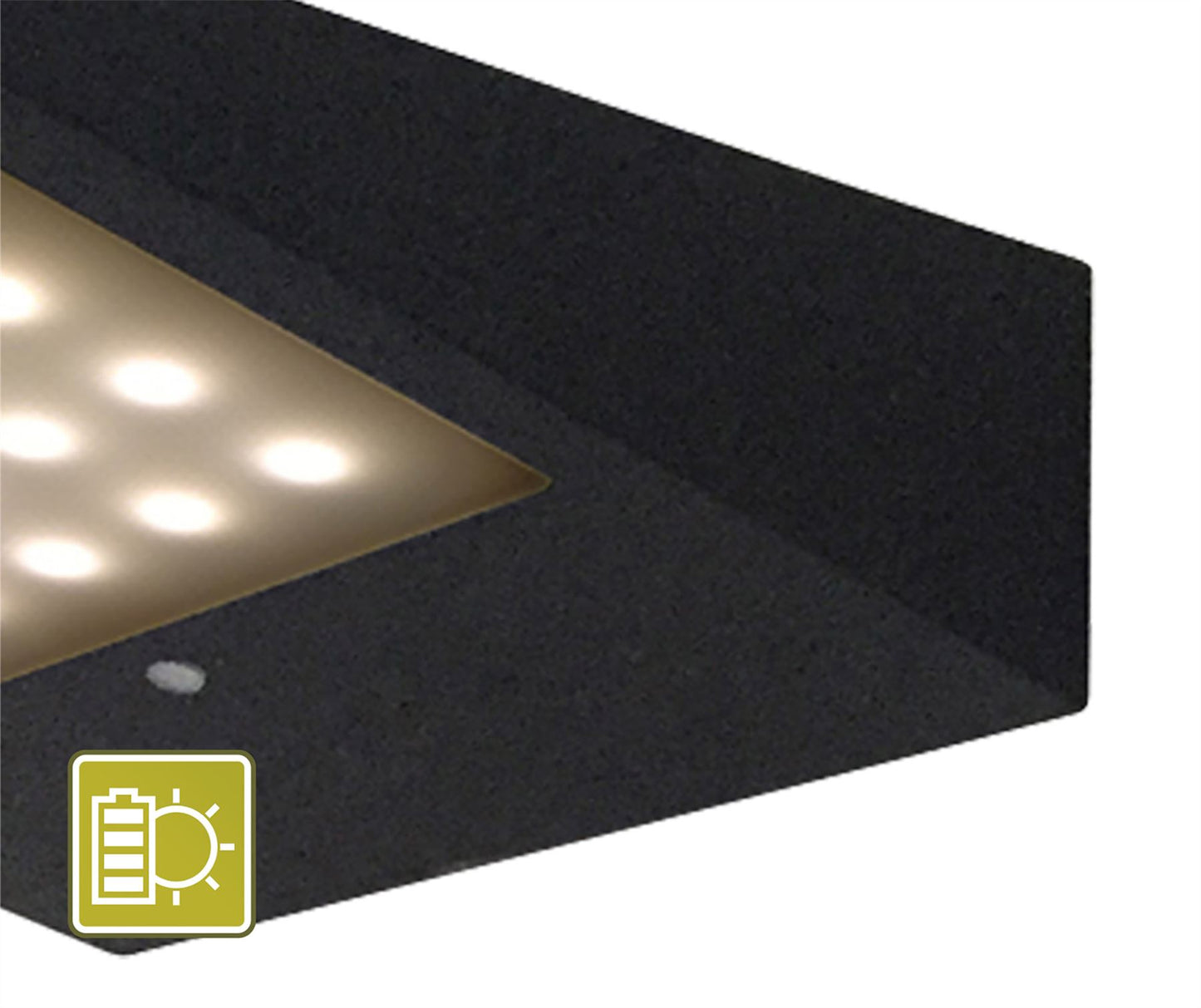 Mantra Fusion Yeti Solar/Sensor Wall Light, 2.2W LED, 3000K, 188lm, IP54, Graphite, 3yrs Warranty