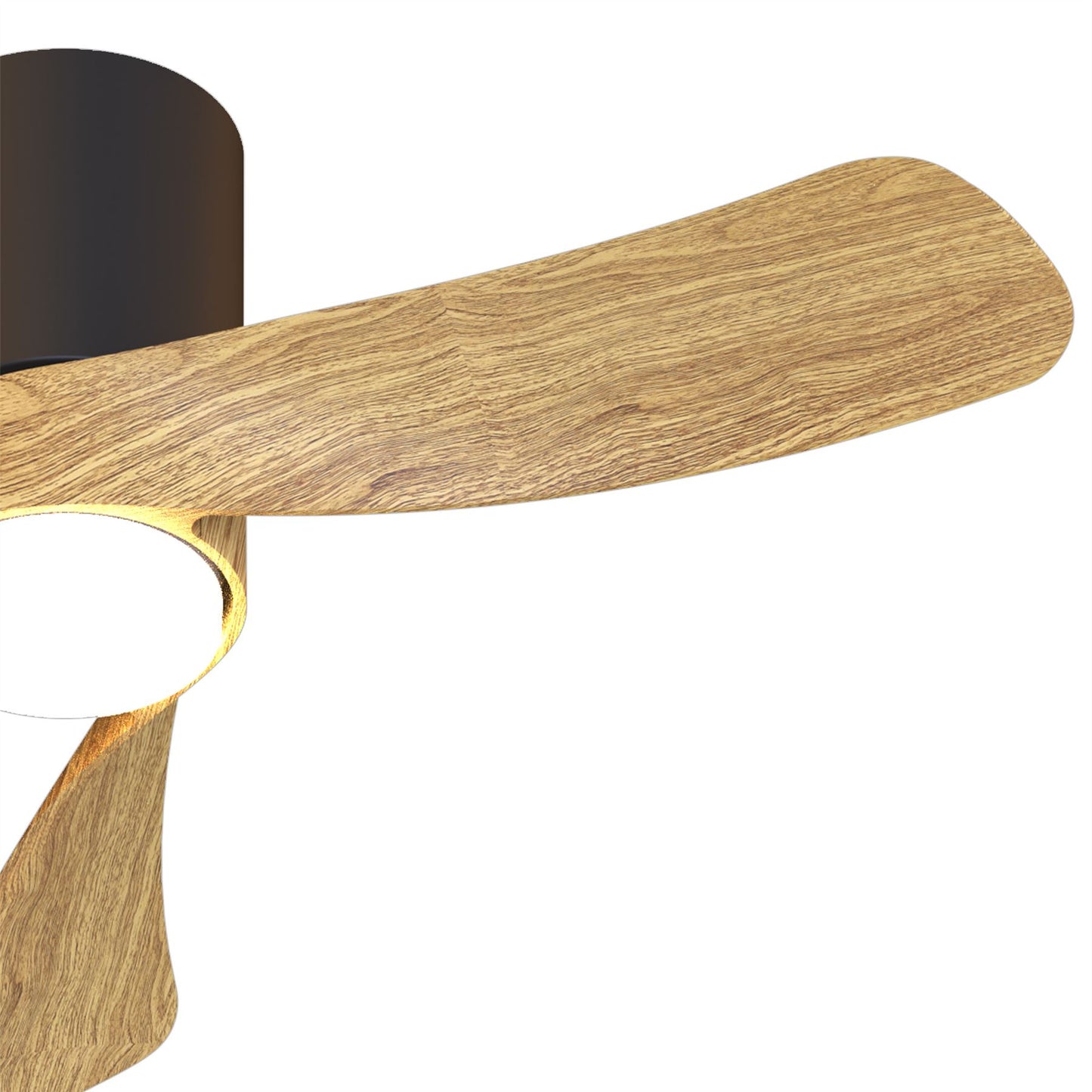 Nemo II XS 72cm 15W LED Dimmable Ceiling Light With Built-In 26W DC Fan, 3000-5000K Remote Control, 3000lm, Wood/Black, 5yrs Warranty