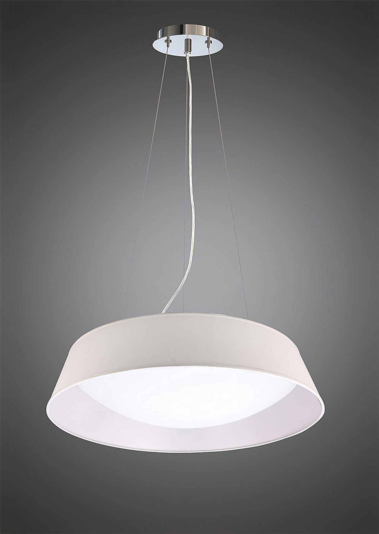 Mantra Sabina 43cm Pendant Kit 59CM, Polished Chrome/White Acrylic