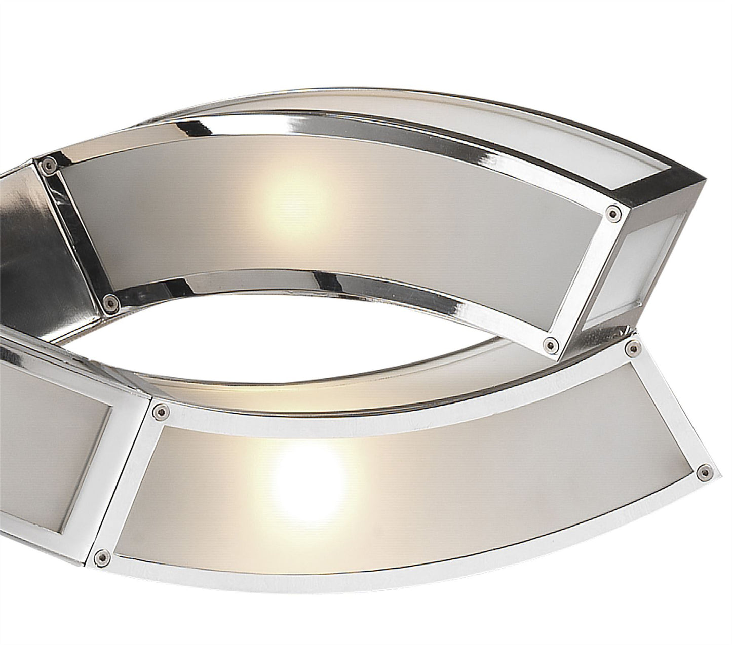 Mantra M0388 Duna E27 Rectangular Pendant 2 Arm 6 Light E27, Polished Chrome/White Acrylic