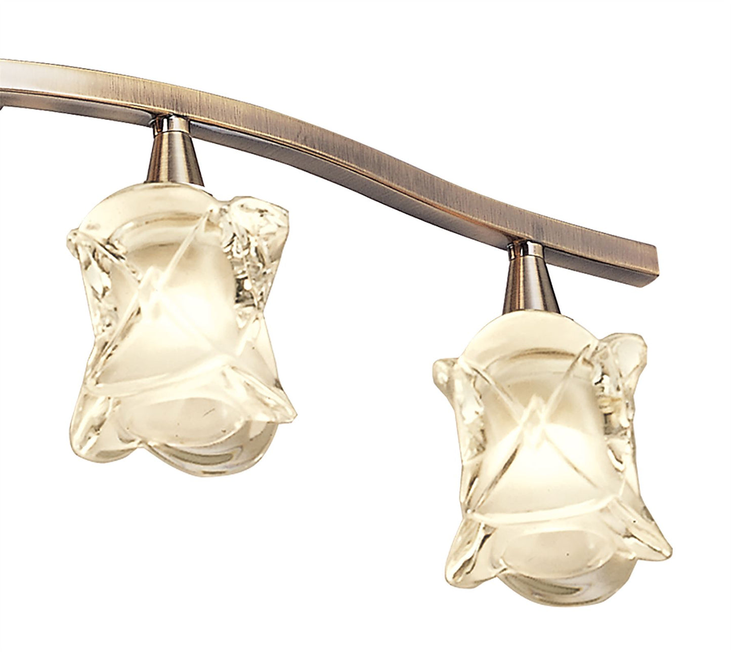 Mantra Rosa Del Desierto Telescopic Linear Pendant Line 4 Light G9, Antique Brass