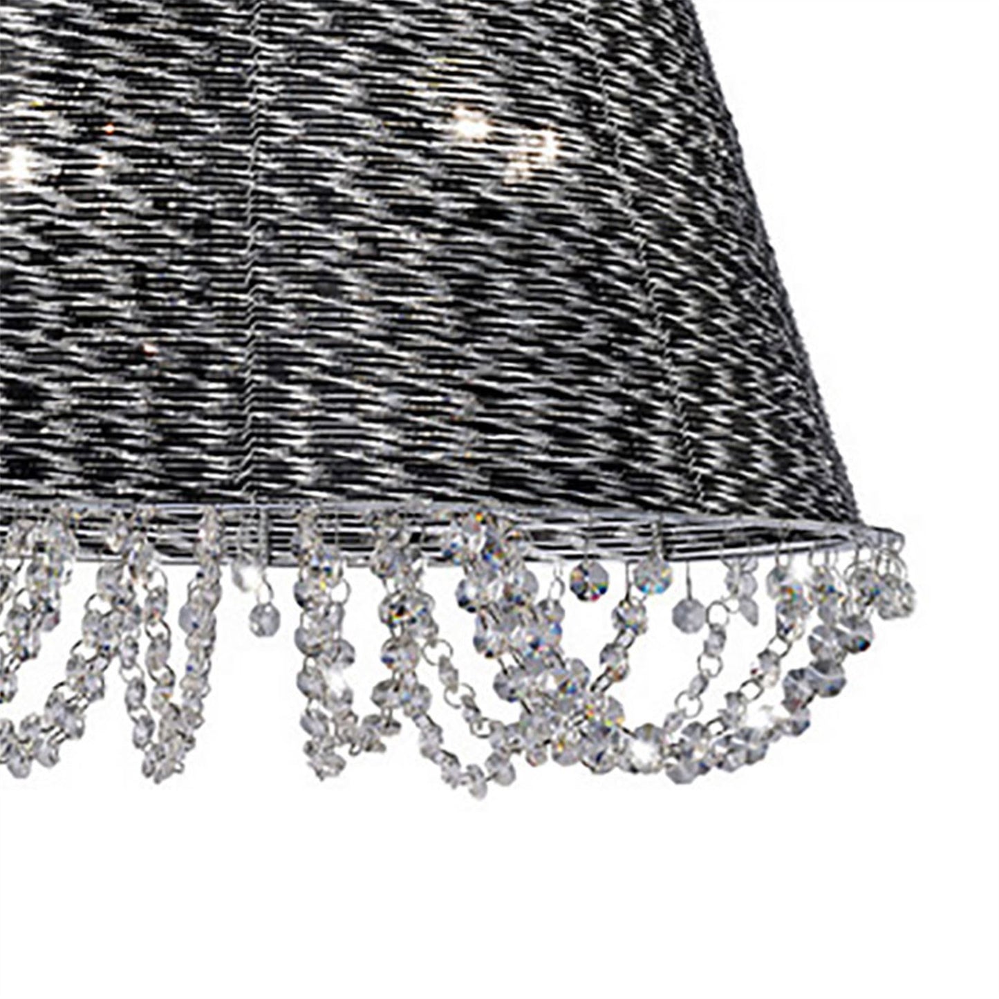 Diyas Lanzo 49cm 4 Light E14 Black Chrome/Crystal Ceiling Pendant Light Fitting