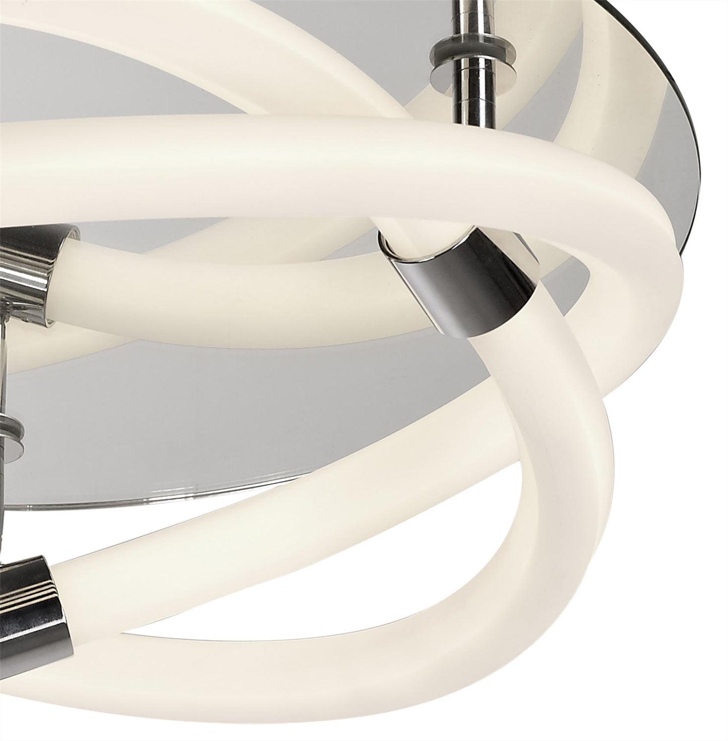 Mantra Infinity II 43cm Ceiling Light, 30W LED, 3000K, 2250lm, IP20, Chrome/White Acrylic/Clear Mirror, 3yrs Warranty
