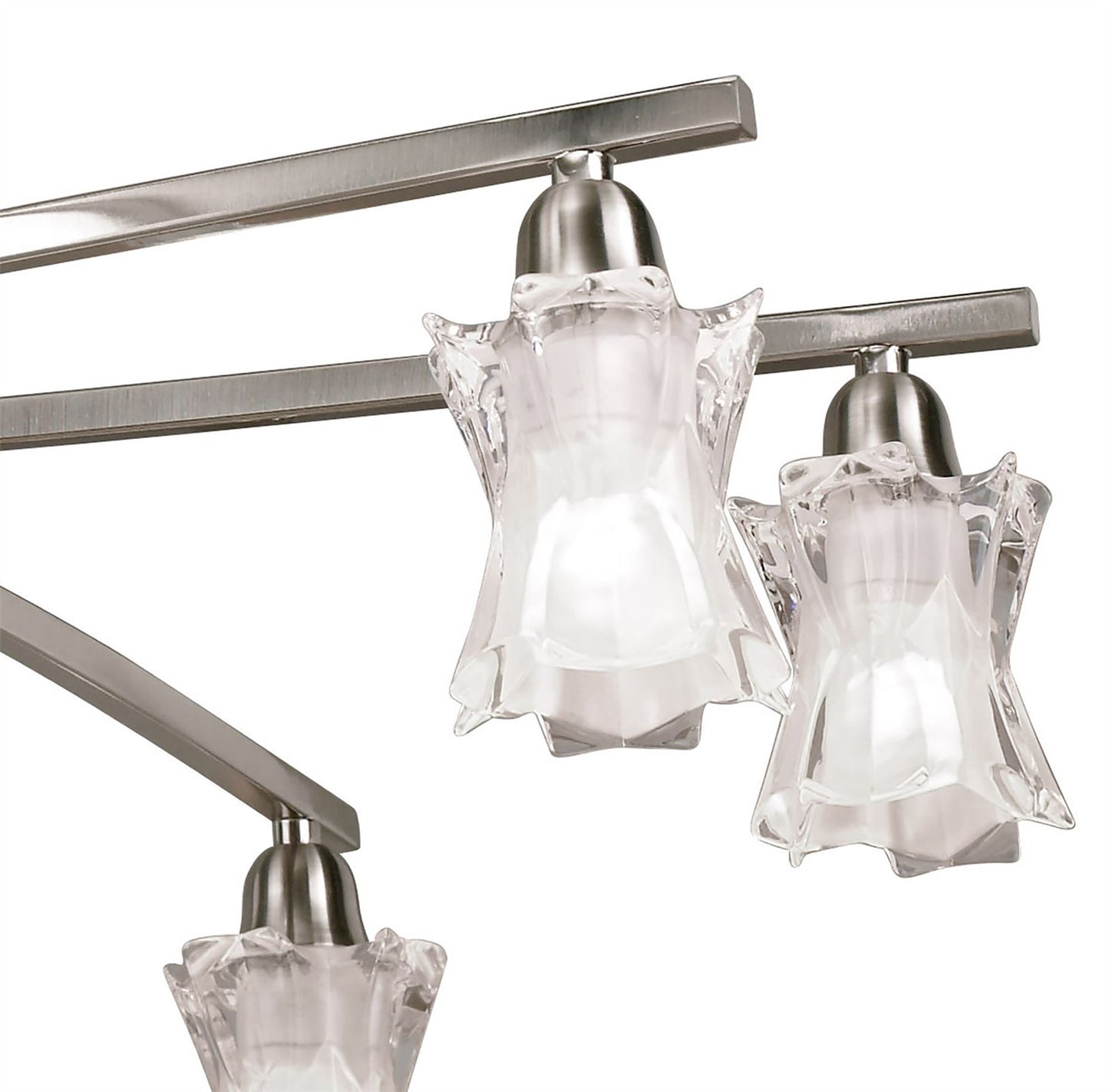 Mantra Alaska GU10 82cm Pendant Convertible To Semi Flush 8 Light L1/SGU10, Satin Nickel, CFL Lamps INCLUDED