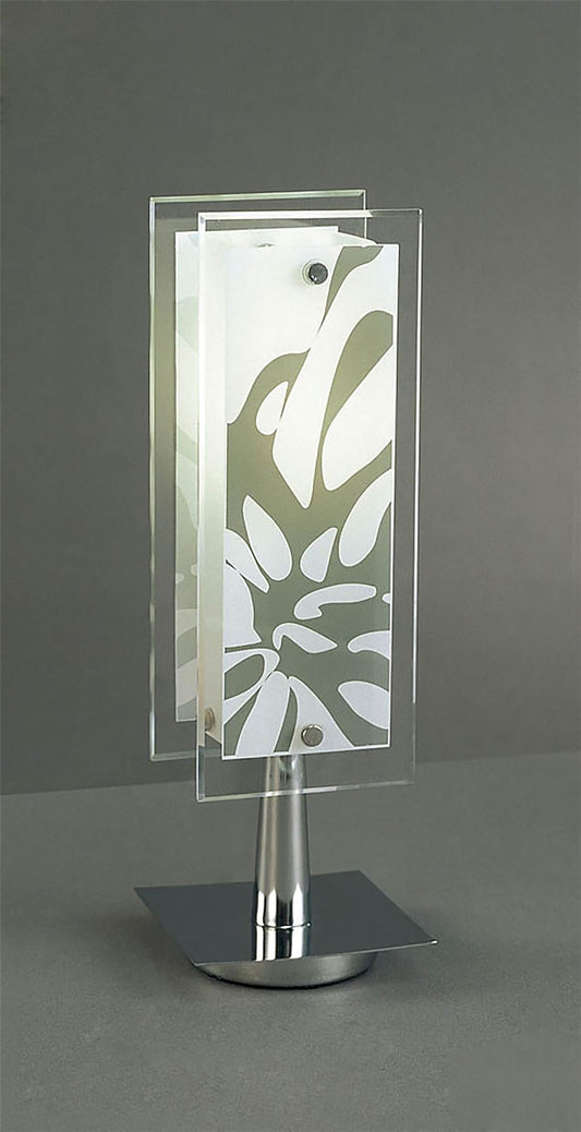Mantra Euphoria Table Lamp 1 Light E27, Polished Chrome/Opal White Glass