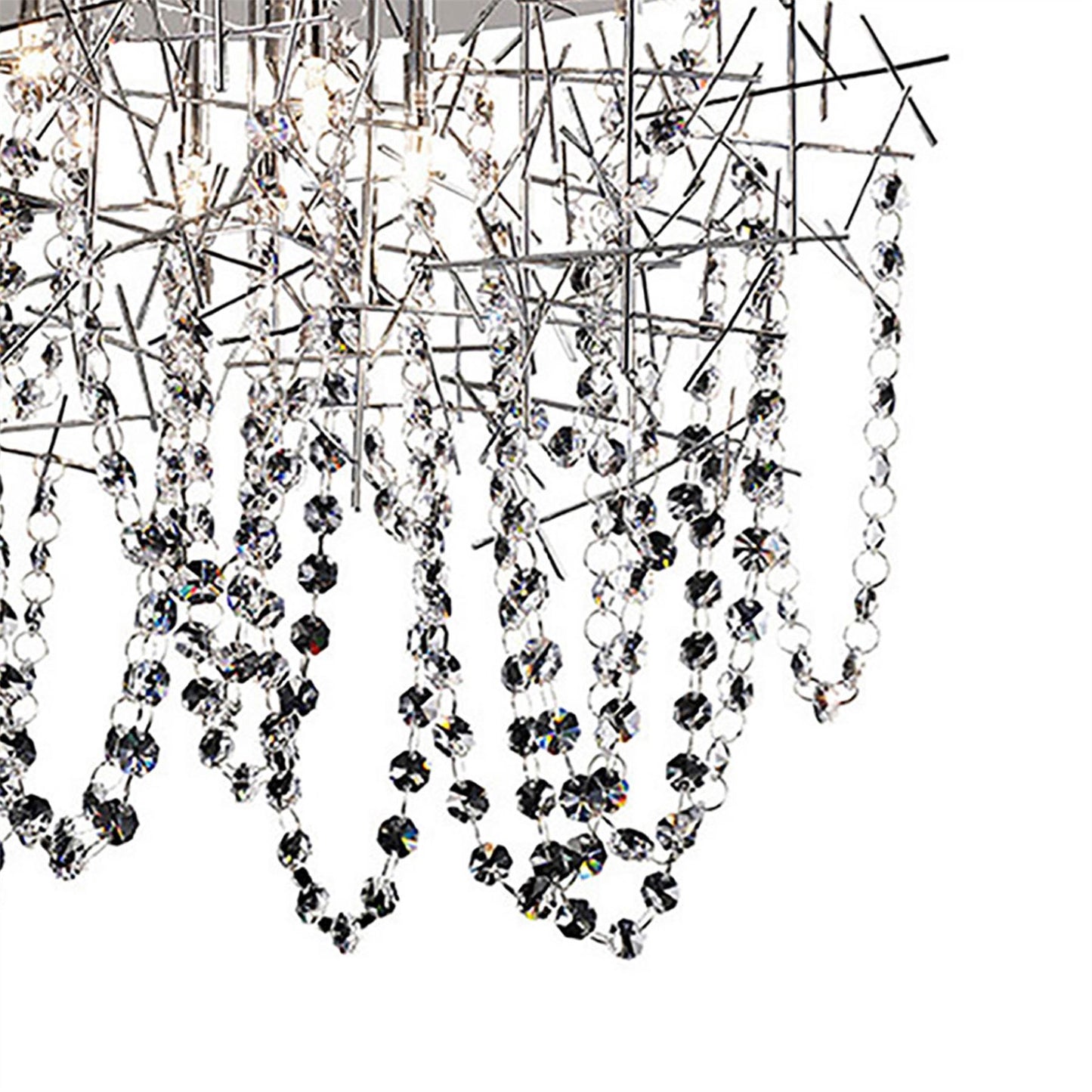 Diyas Lexi 50cm 10 Light G4 Polished Chrome/Crystal, NOT LED/CFL Compatible Ceiling Light Fitting