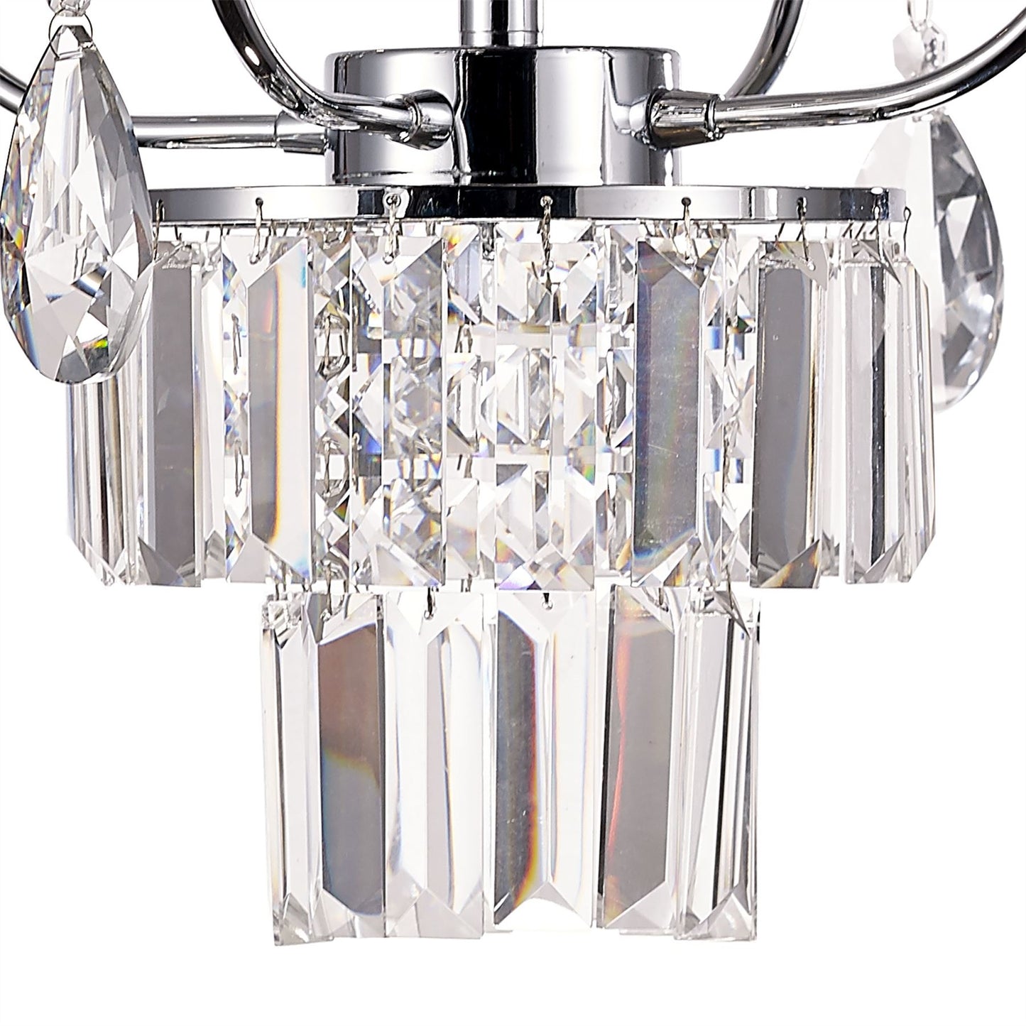 Diyas Eden 55cm 4 Light G9 Polished Chrome/Crystal Ceiling Pendant Light Fitting
