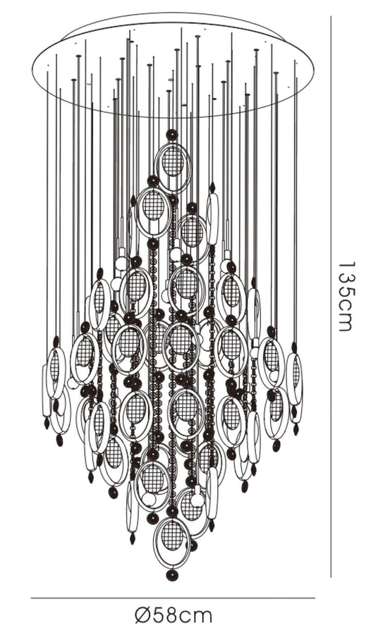 Diyas Solana 58cm 18 Light G4 Polished Chrome/Crystal, NOT LED/CFL Compatible Ceiling Pendant Light Fitting