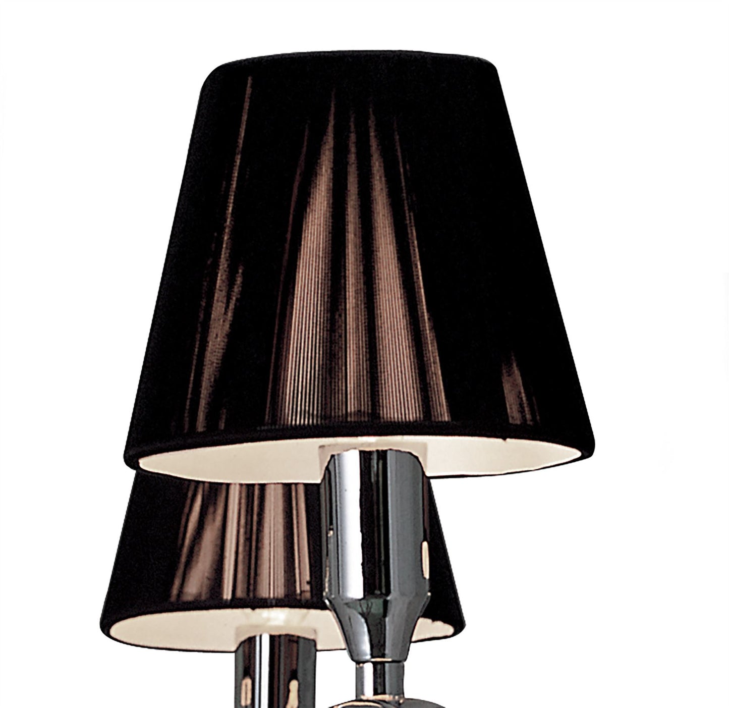 Mantra M0341 Siena Pendant Round 8 Light E14, Polished Chrome with Black Shades and Black Crystal