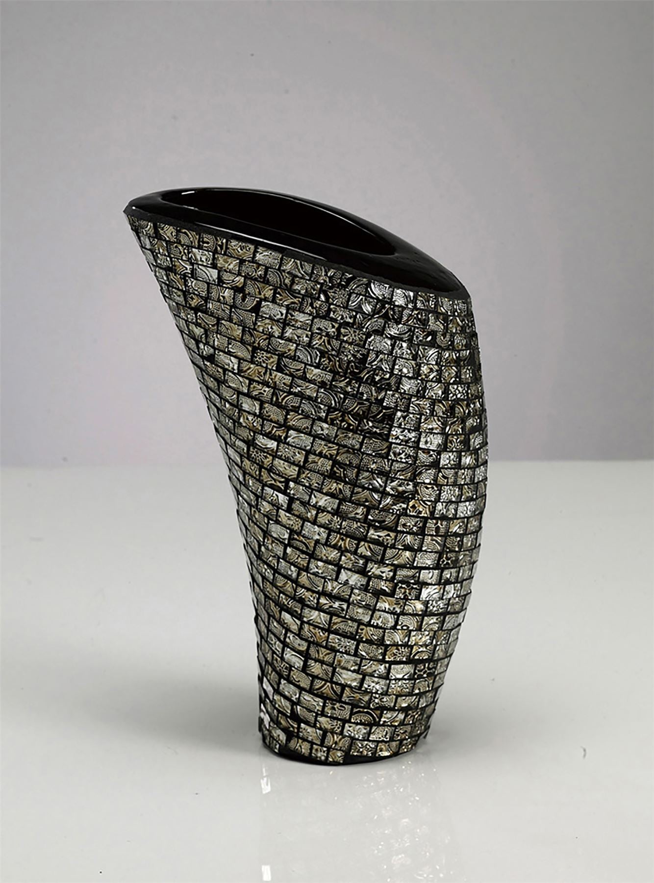 Diyas Home (DH) Celeste Mosaic Vase Large Polished Chrome Mosaic