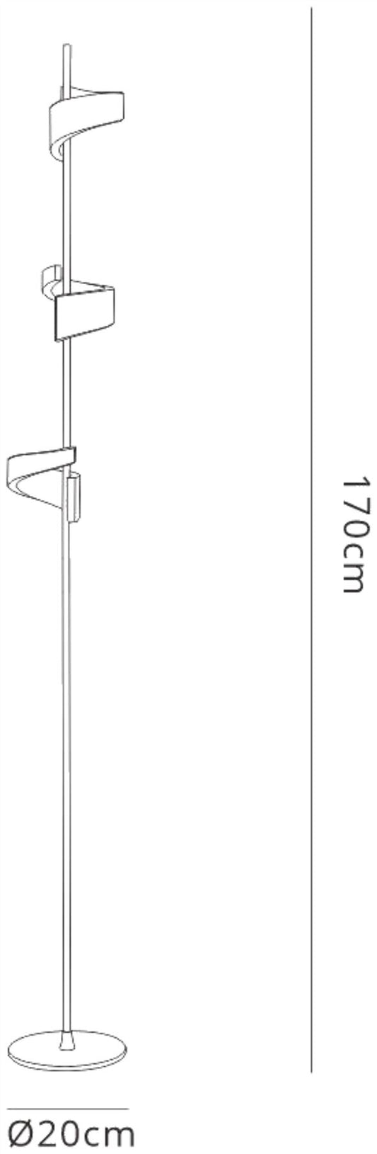 Mantra Tsunami 3 Light Floor Lamp, 36W LED, 3000K, 2700lm, Sand White, 3yrs Warranty