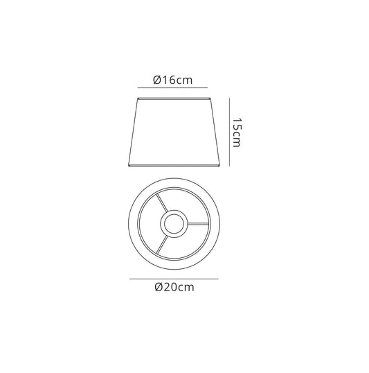 Mantra M5238 Habana Black Round Shade 200 x 152mm, Suitable for Wall Lights
