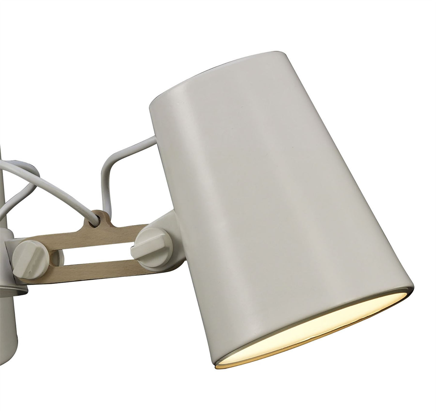 Mantra M3771 Looker Pendant 3 Light E27, Matt White/Beech