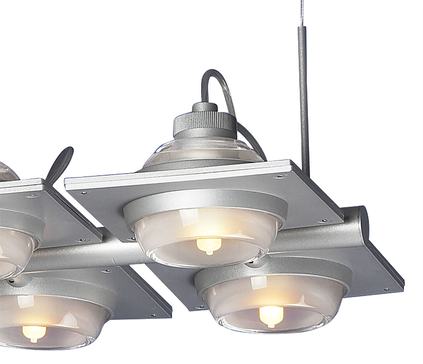 Mantra (0040 002) Ull Rectangular Pendant 6 Light G9 Silver Grey