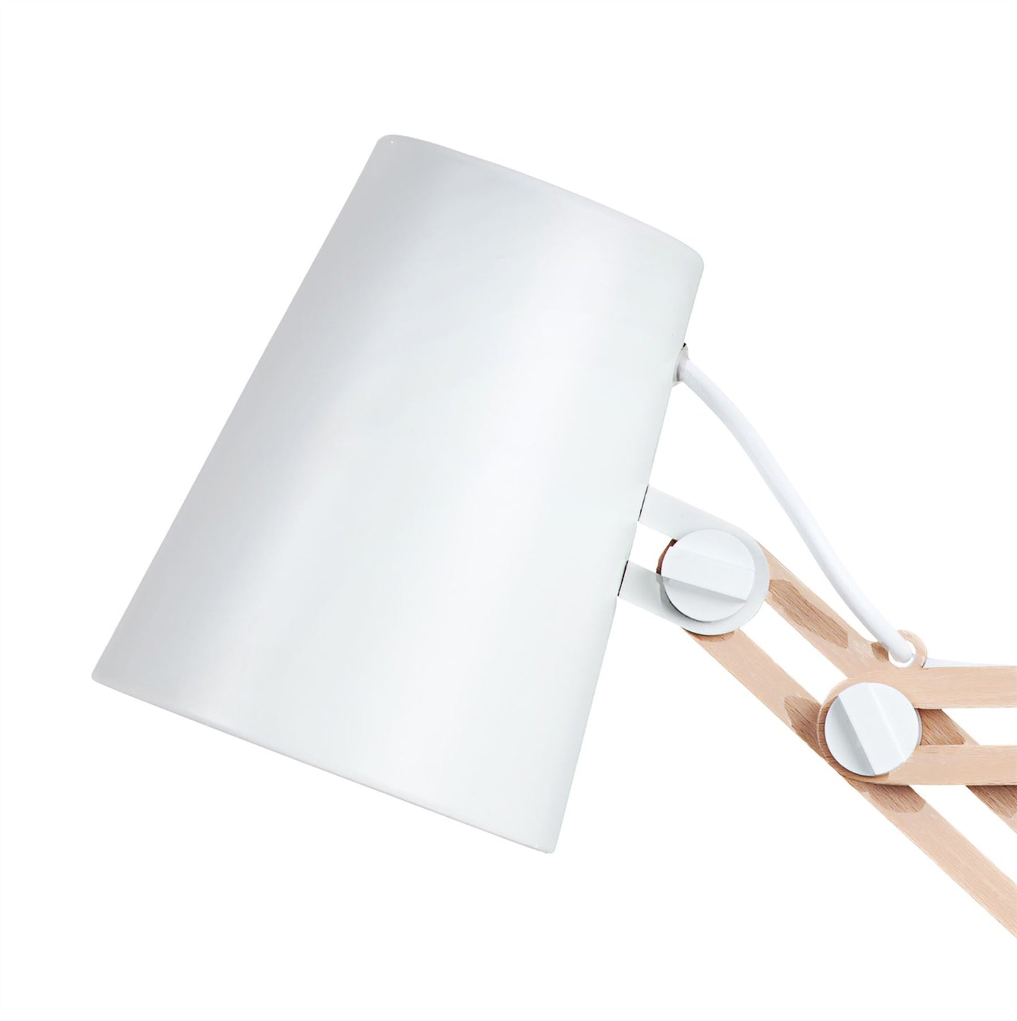 Mantra M3615 Looker Table Lamp 1 Light E27, Matt White/Beech