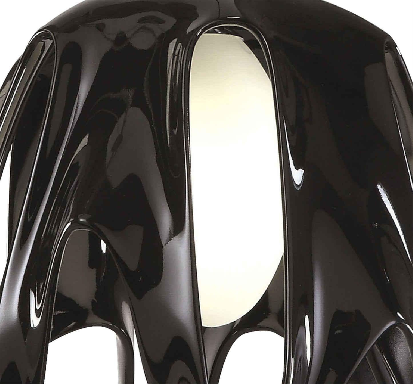 Mantra M3741 Phantom Pendant 1 Light E27, Gloss Black/Frosted White Glass/Polished Chrome