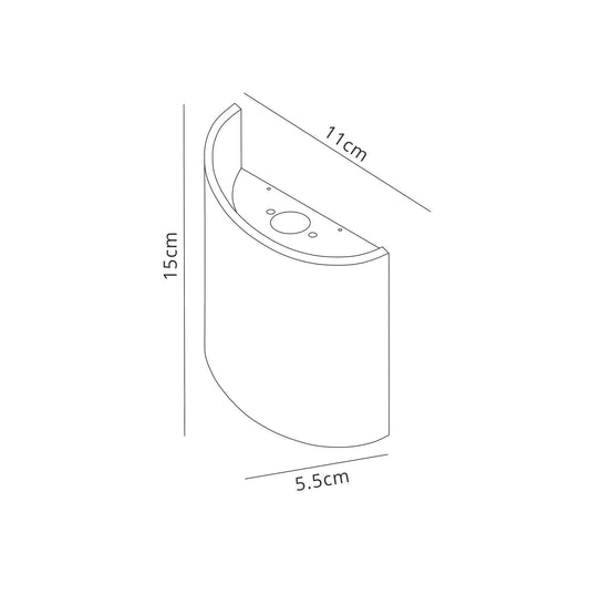 Mantra Fusion Sochi Wall Light, 6W LED, 3000K, 660lm, IP54, Anthracite, 3yrs Warranty
