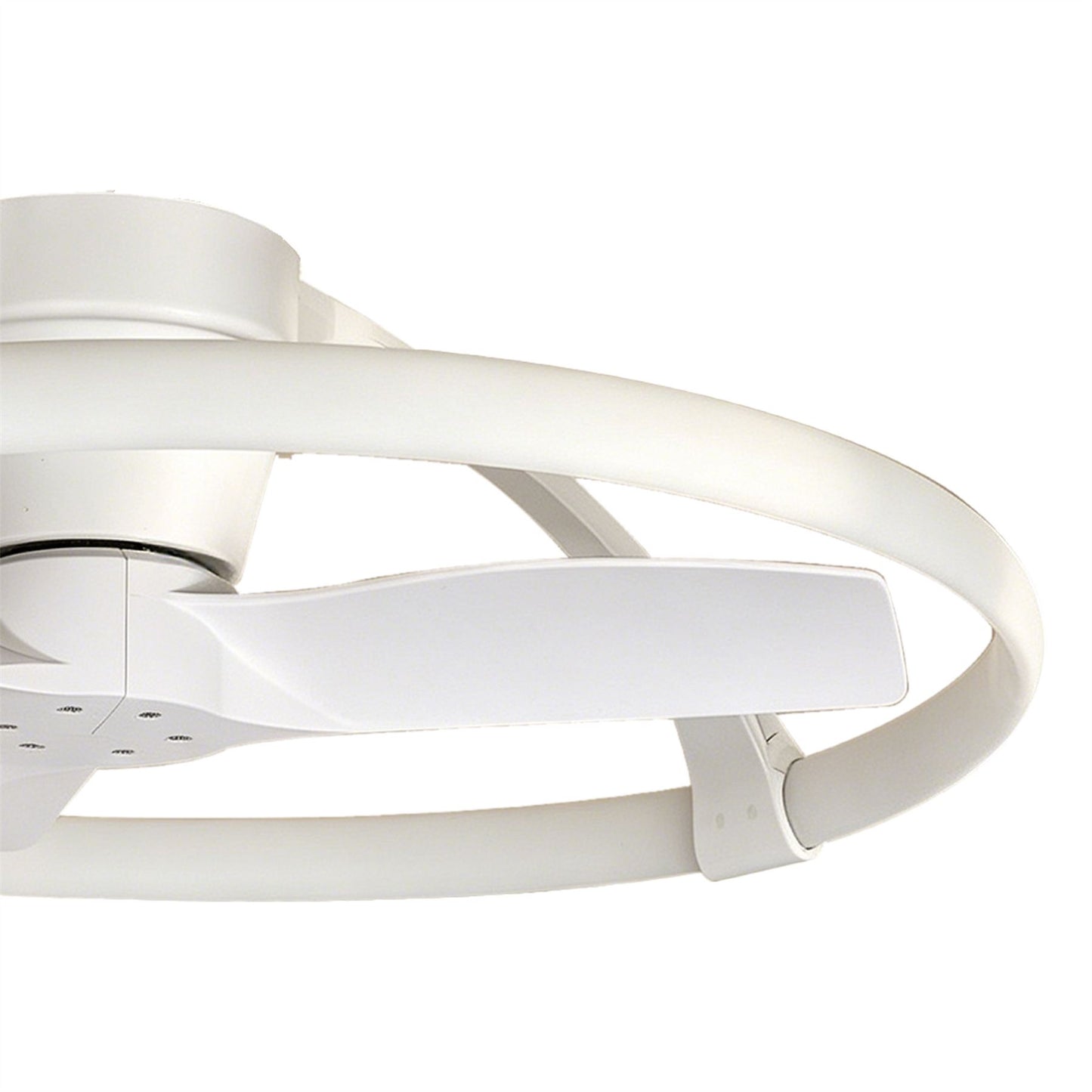Nepal Mini 75cm 55W LED Dimmable Ceiling Light With Built-In 30W DC Reversible Fan, White, c/w Remote & APP Control, 5200lm