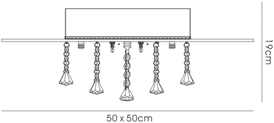 Diyas Starda Square 8 Light G9 Polished Chrome/Crystal - IL31008/G9 Ceiling Light Fitting
