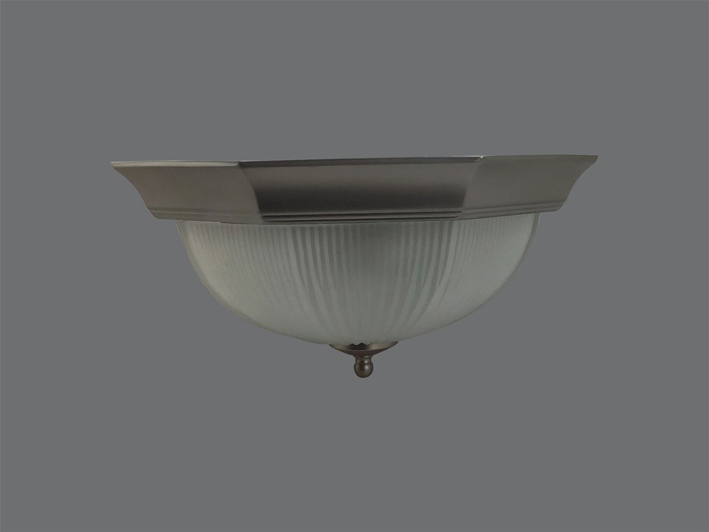 Diyas Flush Fitting Nickel Finish Flush Light 35cm 2 X 60W Ceiling Light Fitting