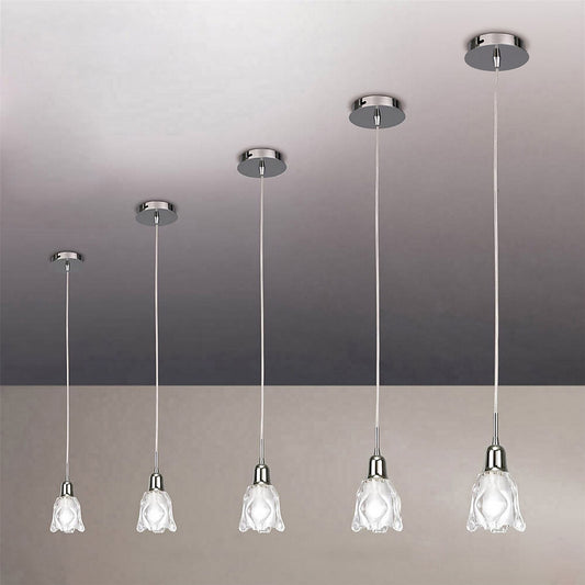 Mantra Amel 12cm Pendant 1 Light L1/SGU10, Polished Chrome, CFL Lamps INCLUDED