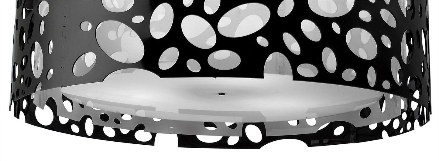 Mantra Lupin 60cm Pendant 4 Light E27, Gloss Black/White Acrylic/Polished Chrome, CFL Lamps INCLUDED