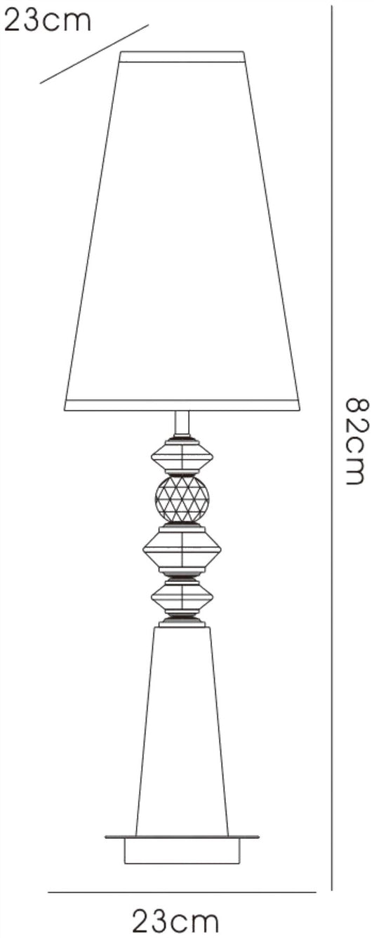 Diyas Home (DH) Galata Table Lamp 1 Light E27 with Black Shade White/Crystal