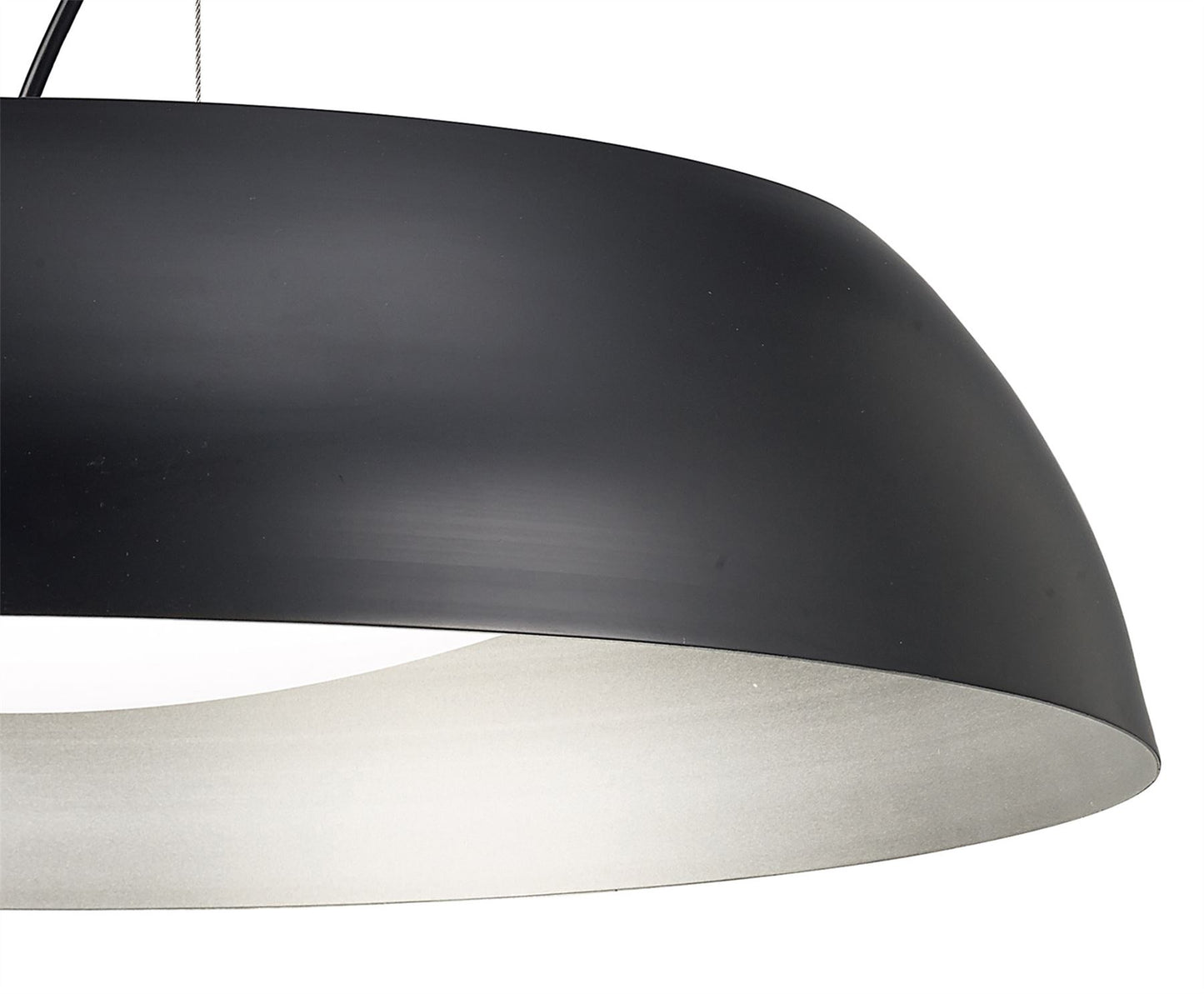 Mantra M4843 Argenta Pendant Large 30W LED 3000K, 3000lm, Matt Black/Silver/White Acrylic, 3yrs Warranty