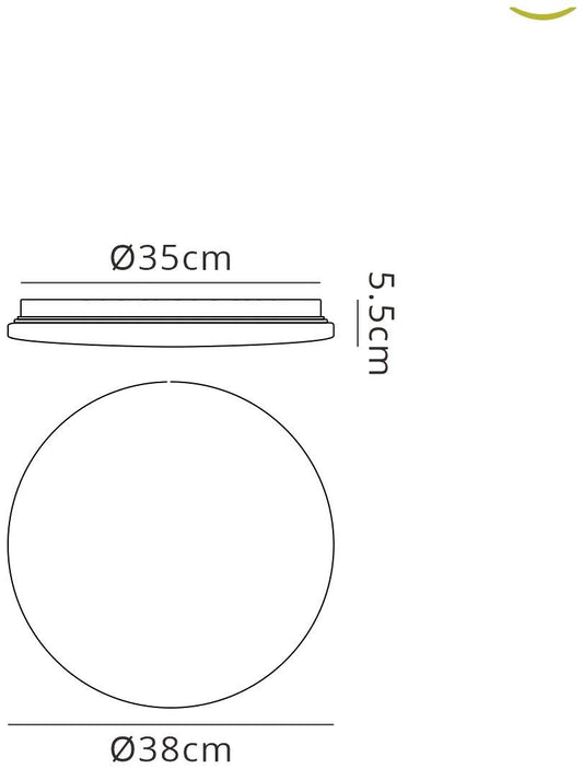 Mantra Zero Smart 38cm Ceiling Light, 56W LED, 2700-5000K Tuneable White, 3500lm, Remote Control, White, 3yrs Warranty