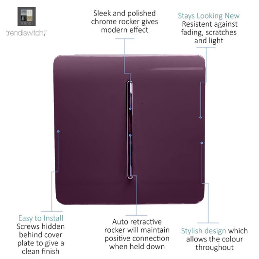 Trendi Artistic Modern Glossy Home Automation Switch Plum