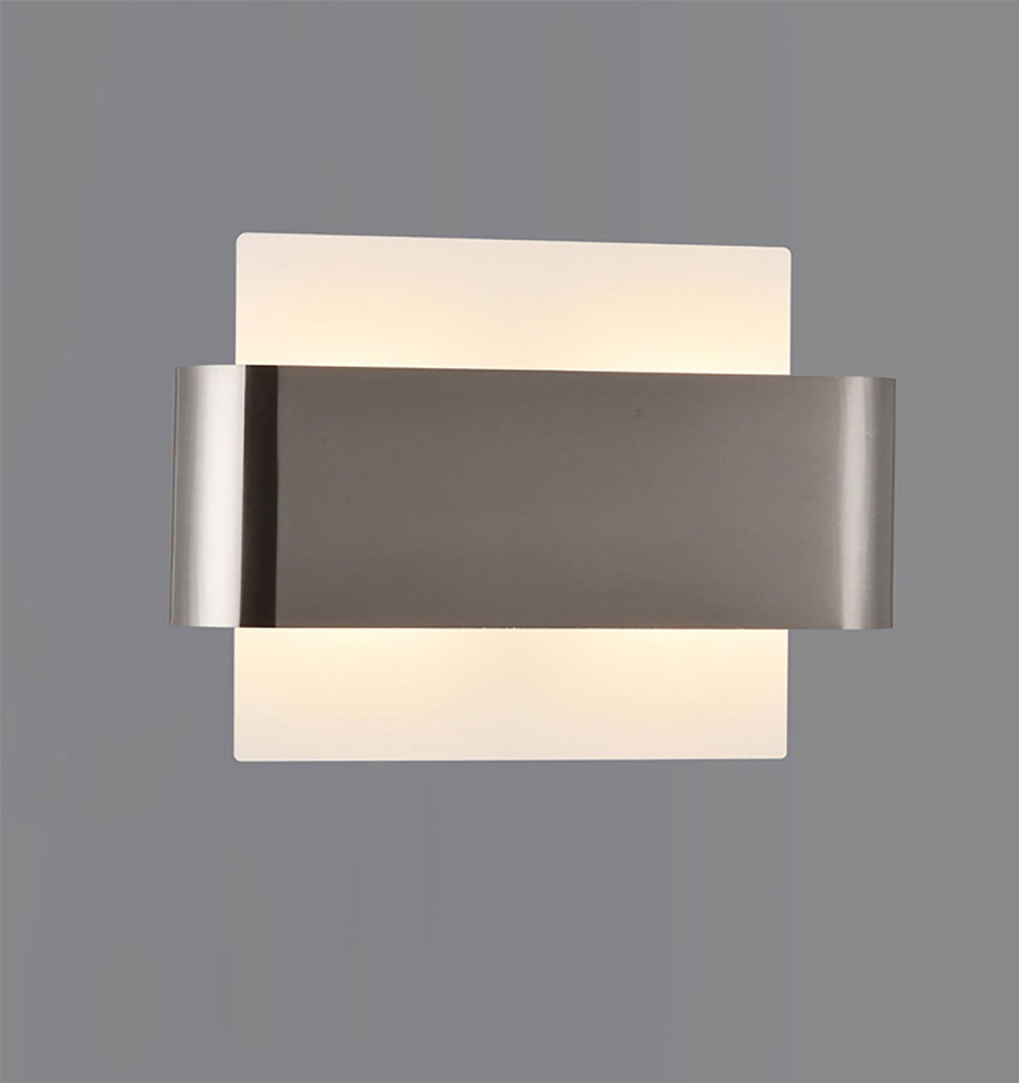 Deco Damo 2 Light G9 Flush Ceiling Light, White Base with Satin Nickel Centre Band