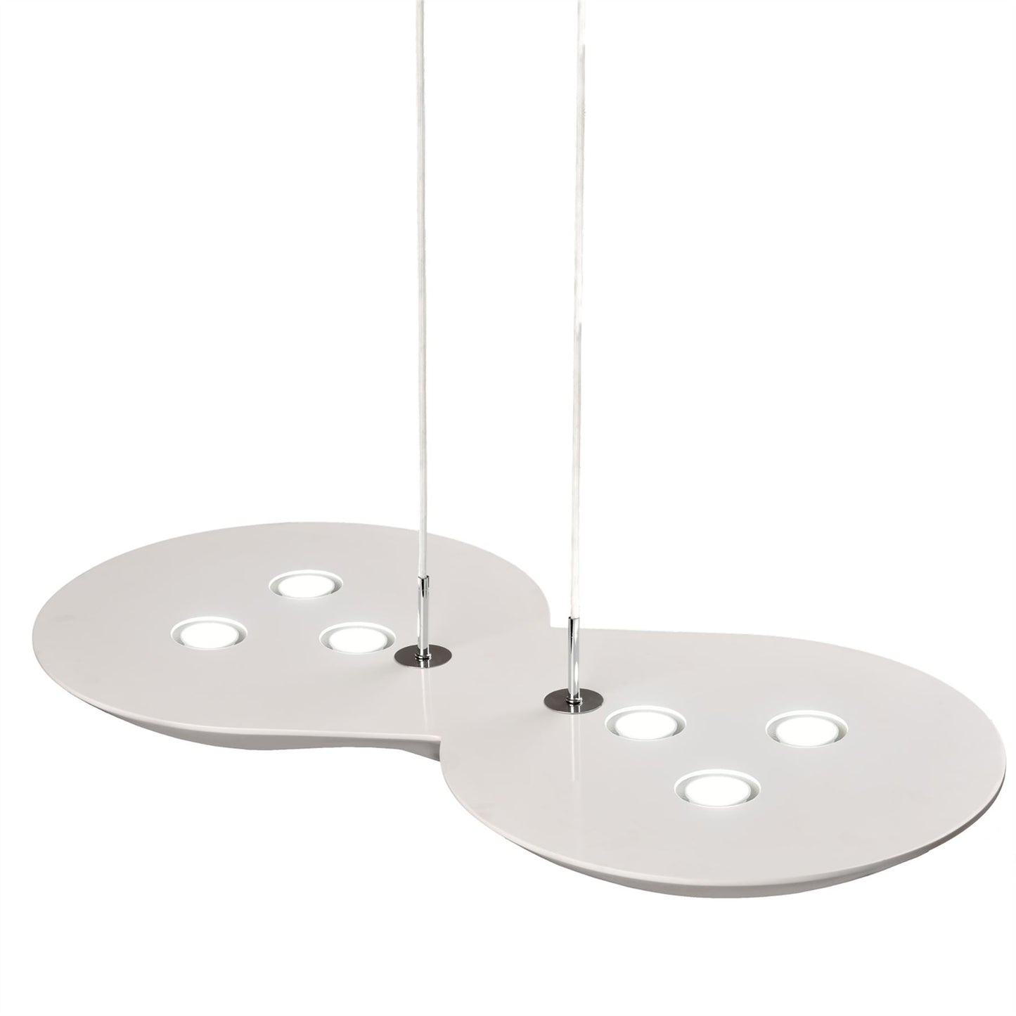 Mantra M5872 Flow Linear Pendant 6 Light GU10, Chrome, White