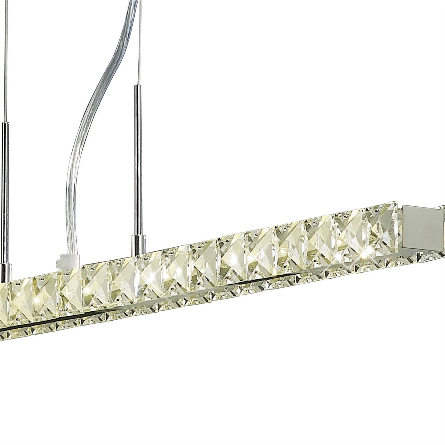 Diyas Galaxy Linear 12W LED 4000K Polished Chrome/Crystal Ceiling Pendant Light Fitting