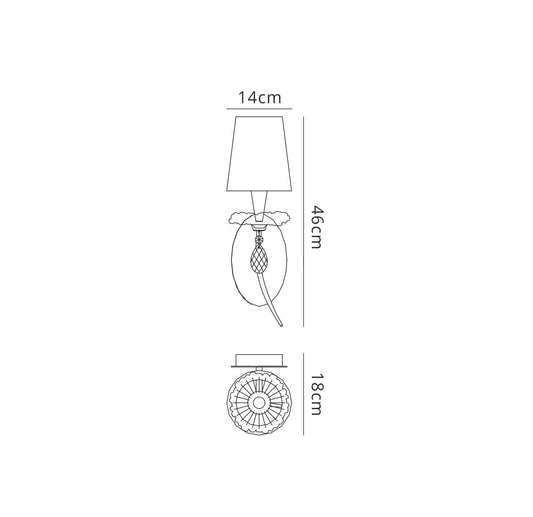 Mantra M6305 Sophie Wall Light, 1 x E14 (Max 20W), Silver Painting, White Shade