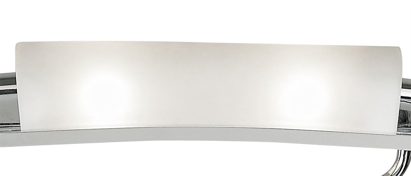 Mantra Zira Table Lamp 2 Light G9, Polished Chrome/Frosted White Glass/Wenge