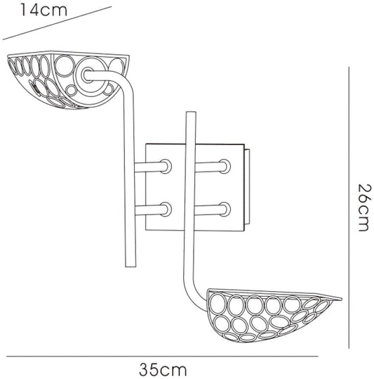 Diyas Ashton Wall Light 2 Light G9 Antique Brass/Crystal