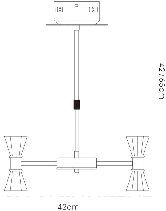 Diyas Elisa 42cm Round 6 Light G4 Polished Chrome, NOT LED/CFL Compatible Ceiling Pendant Light Fitting