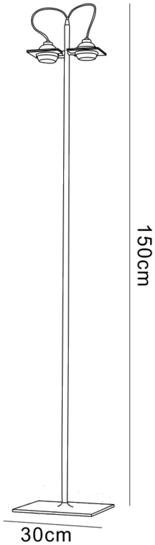 Mantra (0040 009) Ull Floor Lamp 2 Light G9 Silver Grey, NOT LED/CFL Compatible