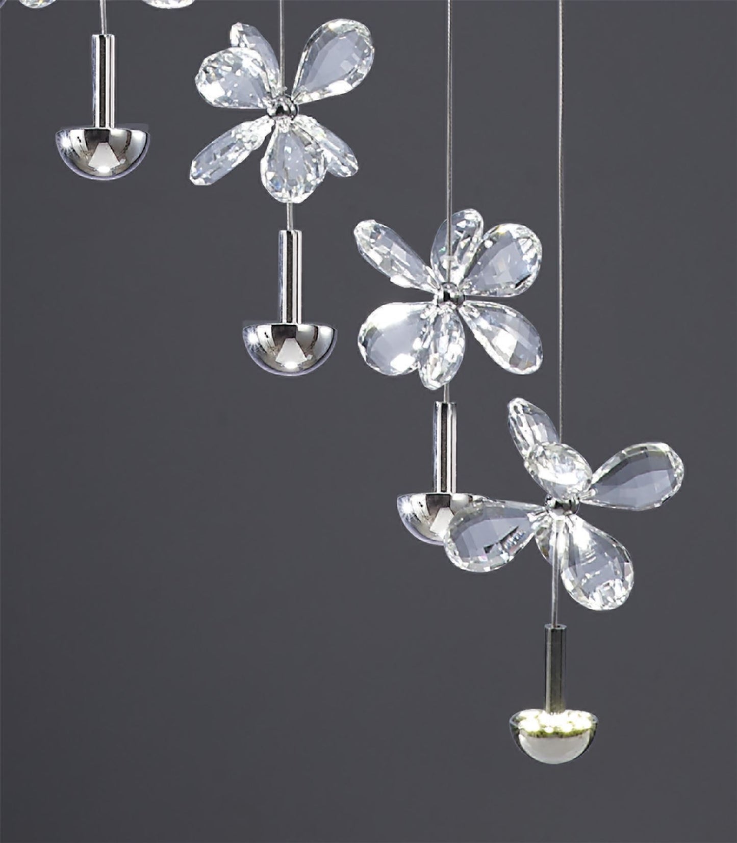 Diyas Aviva 45cm 12 Light 4000K LED Polished Chrome/Crystal Ceiling Pendant Light Fitting