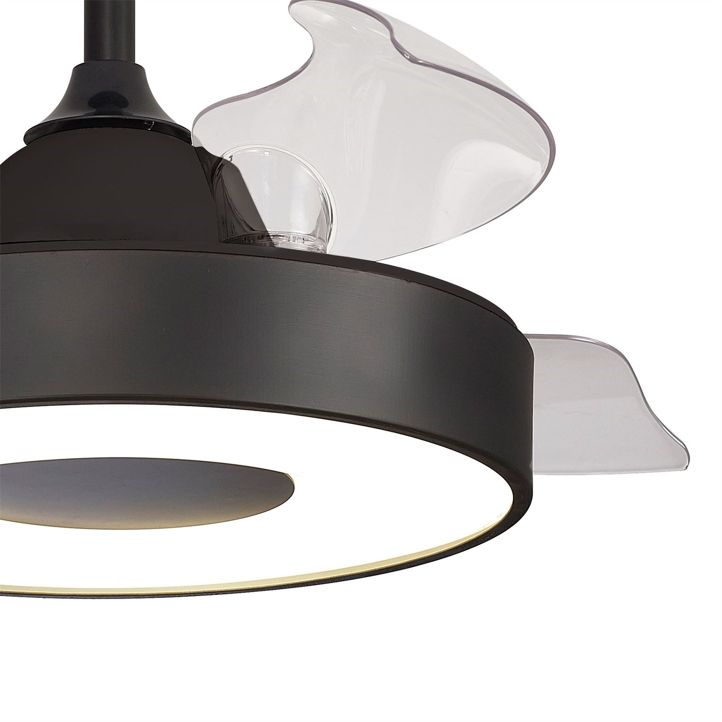 Coin Air 60W LED Dimmable Ceiling Light With Built-In 30W DC Reversible Fan, Remote & APP Control, Black, 3300lm, 5yrs Warranty