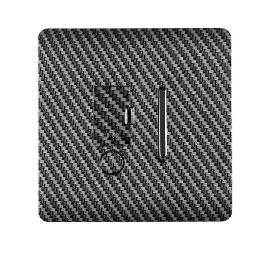 Trendi Switch 13 Amp Modern Designer Fused Spur with Flex Outlet in Carbon Fibre