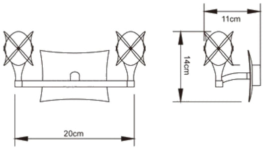 Mantra Rosa Del Desierto Wall Light Switched 2 Light G9, Antique Brass