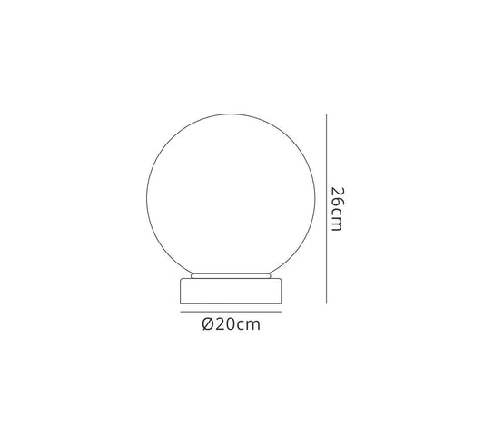 Mantra Fusion Fusion M5713 Bola Table Lamp 20cm Round 1 x E27, Chrome