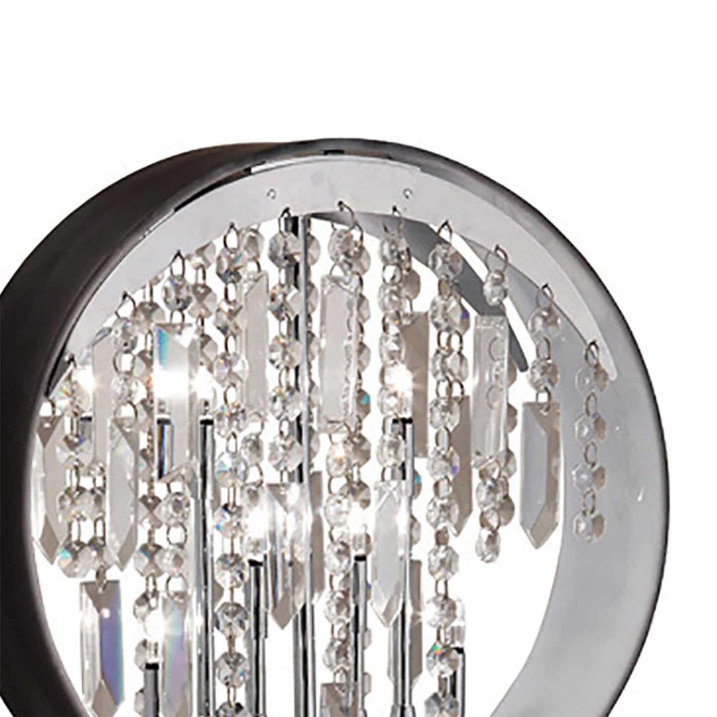 Diyas Geo Crystal Table Lamp with Black Shade 7 Light G4 Polished Chrome, NOT LED/CFL Compatible