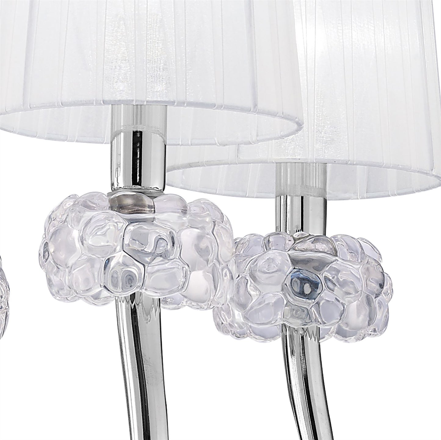 Mantra M4631 Loewe Pendant 5 Light E14, Polished Chrome with White Shades