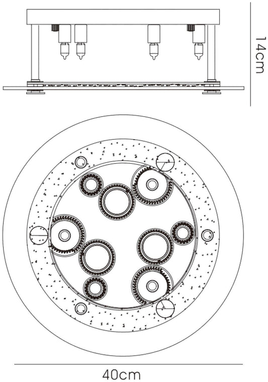 Diyas Destello 40cm Flush Round with Circle Pattern 6 Light G9 Round Polished Chrome/Crystal Ceiling Light Fitting
