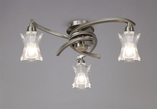 Mantra Alaska GU10 37cm Ceiling 3 Light L1/SGU10, Satin Nickel, CFL Lamps INCLUDED