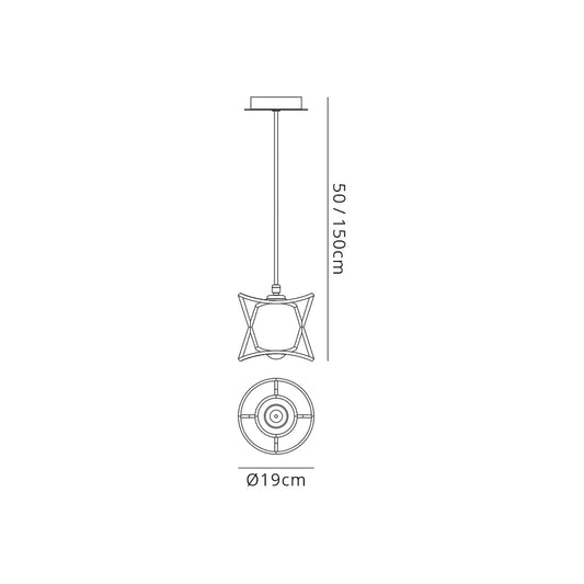 Mantra Fusion Polinesia 19cm Pendant, 1 x E27, IP44, Beige Oscu, 2yrs Warranty