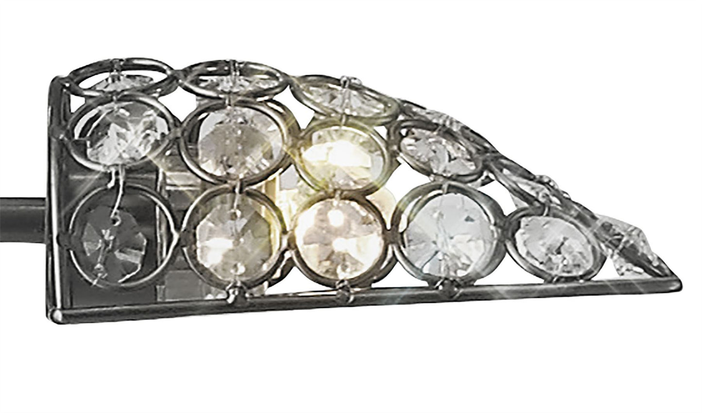 Diyas Ashton Floor Lamp 2 Light G9 Satin Nickel/Crystal, NOT LED/CFL Compatible